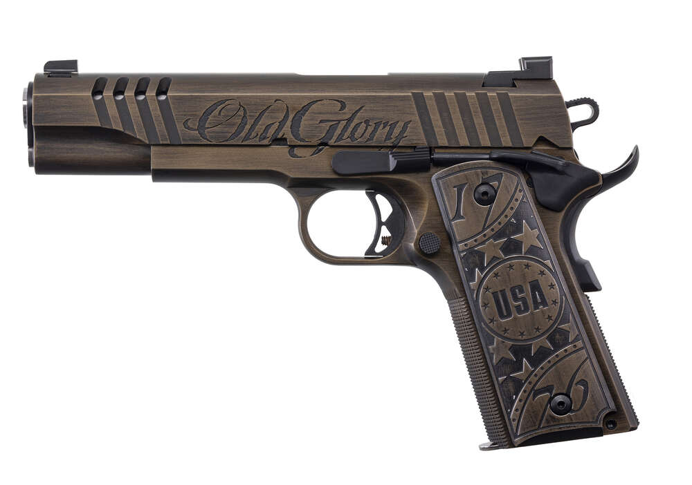 Handguns Auto Ordnance ZPAP M85 45ACP AO 1911 OLD GLORY 45ACP 5 SS CUSTOM ENGR 7RD • Model: ZPAP M85